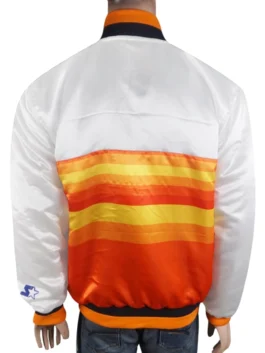 Houston Astros White and Orange Star Jacket 1