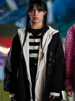 Wednesday Addams Hoodie featuring professional grade zipper closure and luxury rib knitted cuffs.