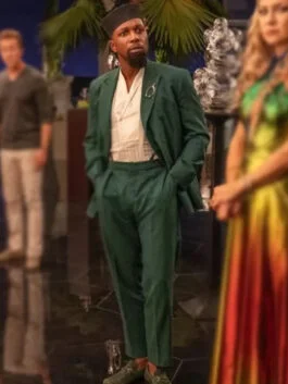 Glass Onion Leslie Odom Jr. Green Coat