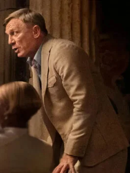 Glass Onion Daniel Craig Light Brown Suit