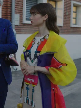 Emily in Paris S03 Lily Collins Yellow PVC Jacket