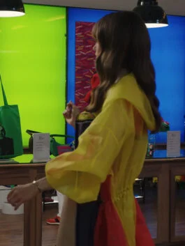 Emily in Paris S03 Lily Collins Yellow PVC Jacket