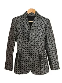 Emily in Paris S03 Lily Collins Grey Printed Blazer (front)