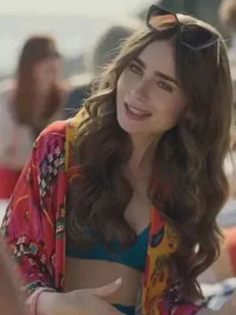 Emily in Paris S03 Lily Collins Printed Kimono