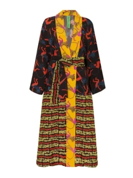 Emily in Paris S03 Lily Collins Printed Kimono back pose