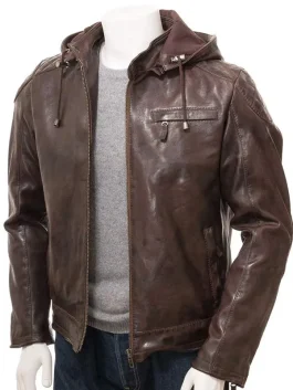 mens-brown-hooded-leather-jacket