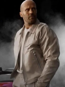 Fast X Jason Statham White Leather Jacket