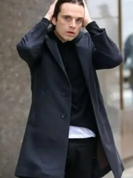 Sharper 2023 Sebastian Stan Gray Coat
