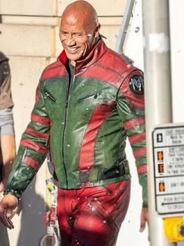 Realistic leather recreation of the iconic Red One 2023 Callum Drift costume jacket.