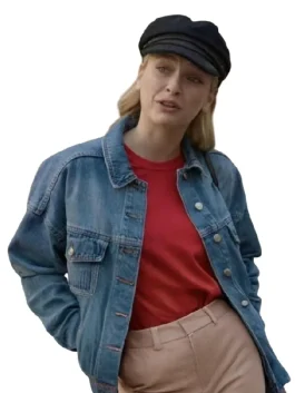 Tv Series Emily In Paris Camille Razat Blue Cropped Denim Jacket