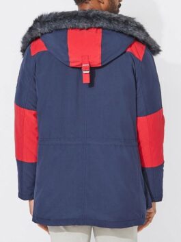 Mens Blue Parka Jacket
