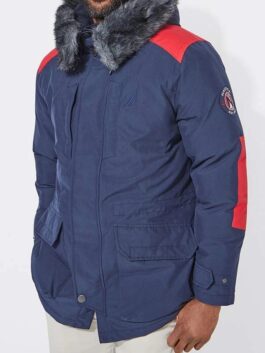 Mens Blue Parka Jacket