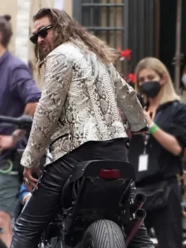 Jason Momoa Fast X Purple Snakeskin Leather Coat