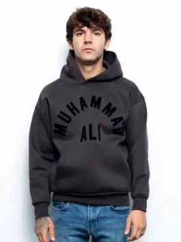 Mens Casual Plush Fleece Interior Pullover Hoodie