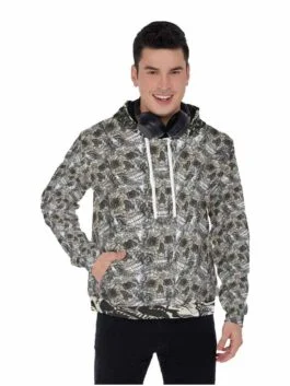 Adult Unisex Skull Print Hoodie
