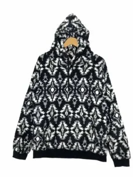 Vintage Aztec Design Fleece Hoodie