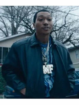 BMF Lil Meech Black Leather Jacket