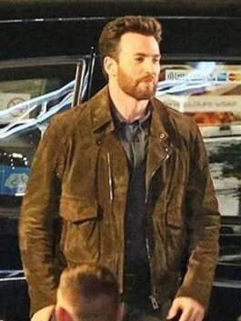 Ghosted Chris Evans Brown Suede Jacket