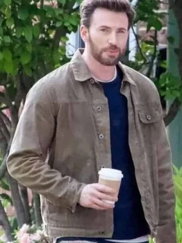 Chris Evans Ghosted Brown Jacket