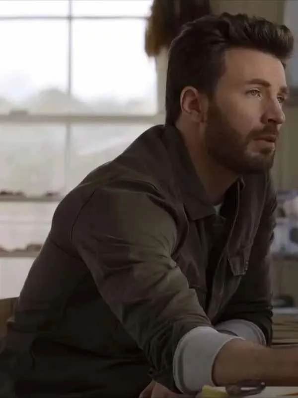 Chris Evans Ghosted Brown Jacket