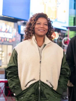The Equalizer Queen Latifah White & Green Long Coat