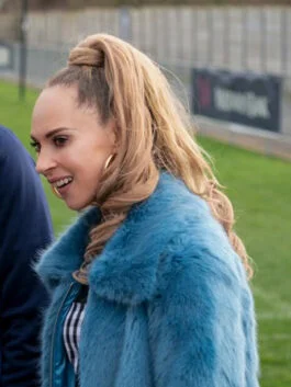 Ted Lasso Keeley Jones Blue Fur Jacket