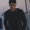 Jung Woo-sung as Soo-hyuk in A Man of Reason wearing a long black tailored wool coat.