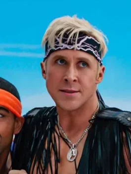 Barbie 2023 Ryan Gosling Leather Vest side pose