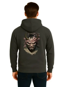 Japanese Oni Mask Hoodie (Back)