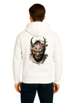 Japanese Oni Mask Hoodie (Back)
