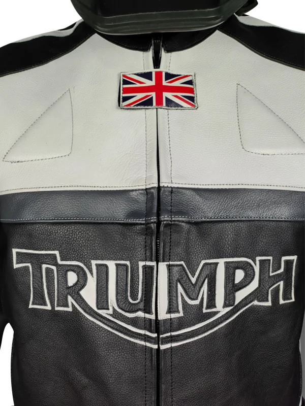 Triumph Motorcycle Leather Racing Jacket For Men’s - Image 3