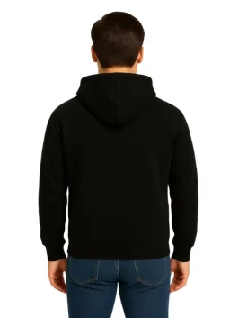 Mens Heart Print Casual Kangaroo Hoodie (Back)