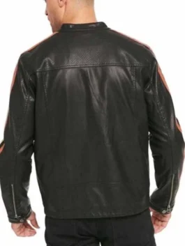 Men’s Racing Stripes Motorcycle Leather Jacket