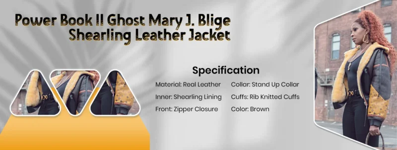 Power Book II Ghost Mary J. Blige Shearling Leather Jacket 