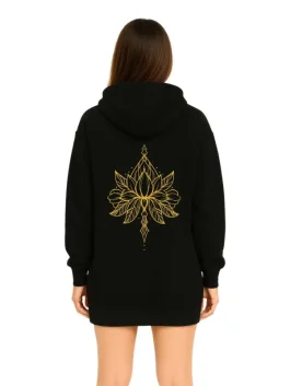 Symmetric Flower On Back Oversized Minimalist Hoodie