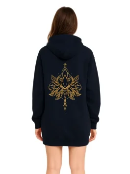 Symmetric Flower On Back Oversized Minimalist Hoodie
