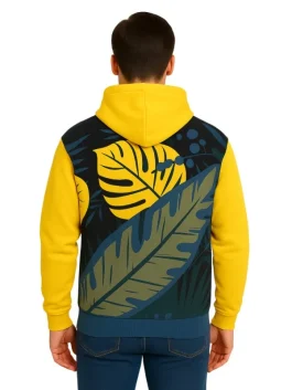 Two-Tone Blue Yellow Hoodie (Back)