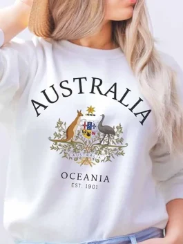 Unisex Australia Printed Sweatshirt white