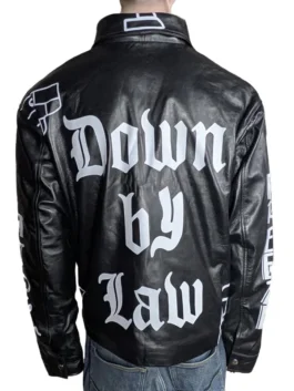 Back view of the Vanilla Ice Johnny leather jacket showcasing the large 