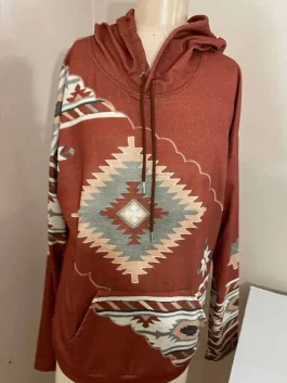 Womens Aztec Print Hoodie