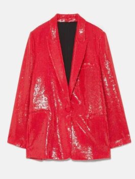 Emily in Paris Emily Cooper Red Sequin Blazer