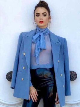 Emily In Paris S02 Lily Collins Blue Peacoat