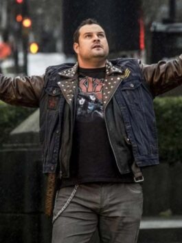 The Flash Jaco Birch Leather Jacket with Denim Vest