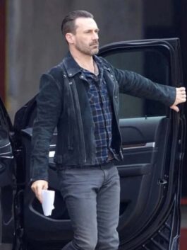 Baby Driver Jon Hamm Suede Leather Jacket