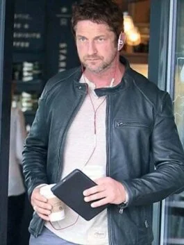Gerard Butler Biker Leather Jacket