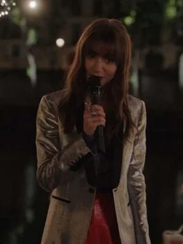 Emily In Paris S03 Lily Collins Silver Blazer