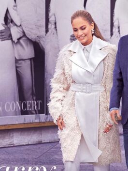 Marry Me 2022 Jennifer Lopez White Fur Coat