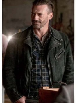 Baby Driver Jon Hamm Suede Leather Jacket
