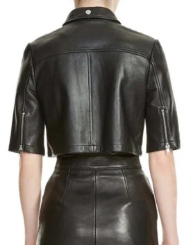 The Equalizer Liza Lapira Cropped Leather Jacket