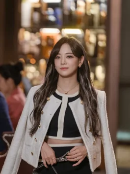 Tv Series A Business Proposal Kim Se-Jeong White Wool Cropped Jacket